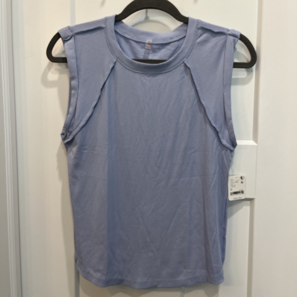 FP Movement Love My Twist Muscle Tank Top Lunar Bloom Blue Women's Size Medium